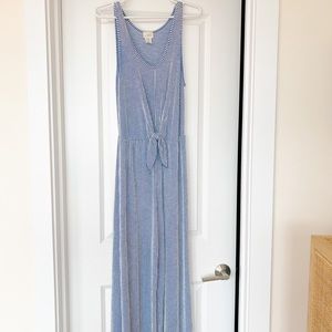 [SOLD] Blue and white stripe jersey jumpsuit